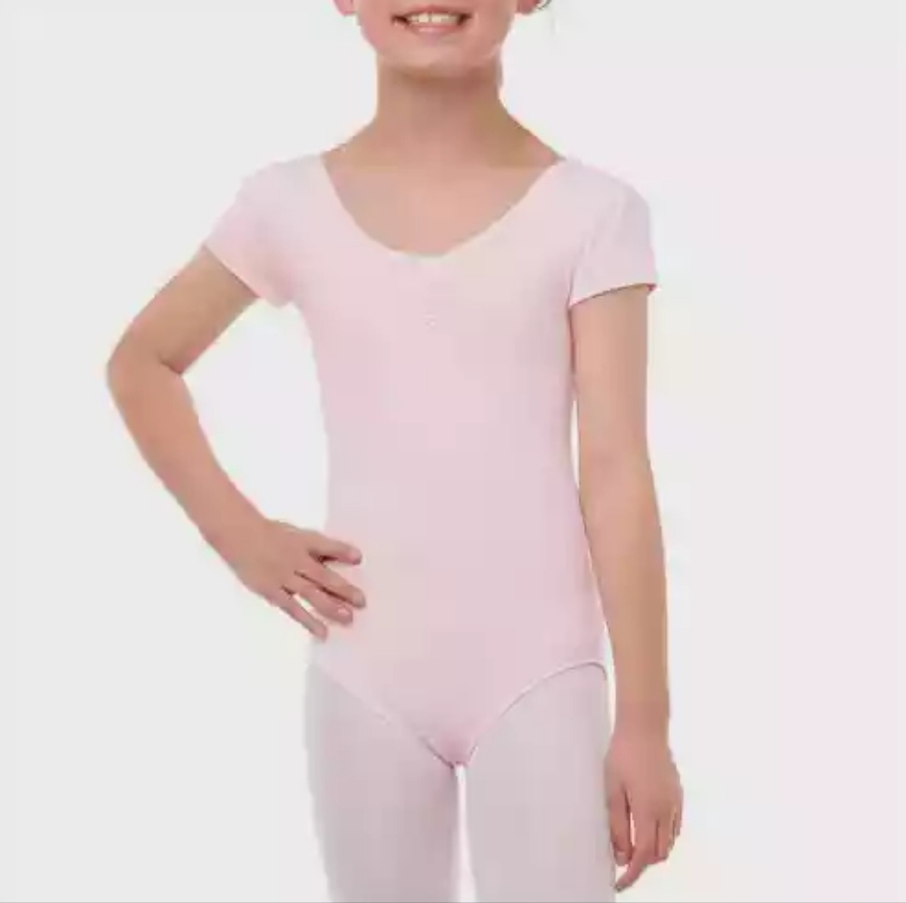 Danskin Short Sleeve Sweetheart Neckline Leotard Sz 7 & matching legging